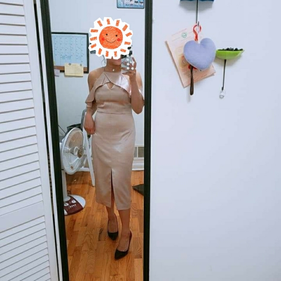 Silk Cold Shoulder Prom Dress - Picture 4 of 4